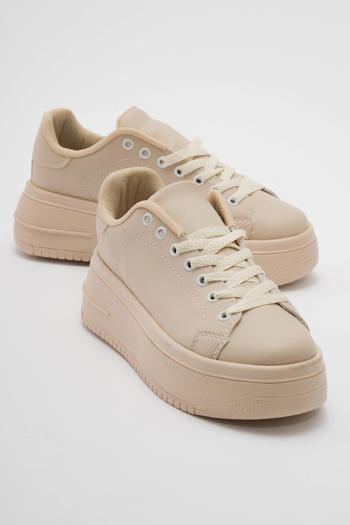 Kadın Spor Ayakkabı BEJ CİLT - Görsel 2