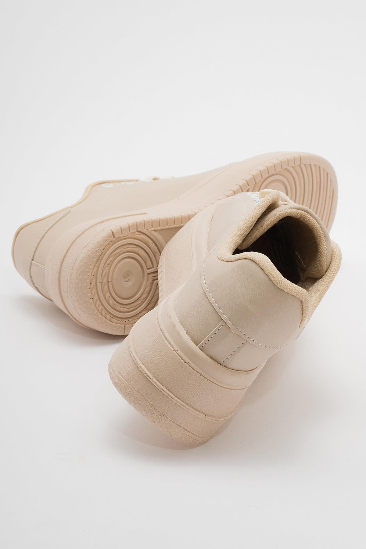 Kadın Spor Ayakkabı BEJ CİLT - Görsel 5