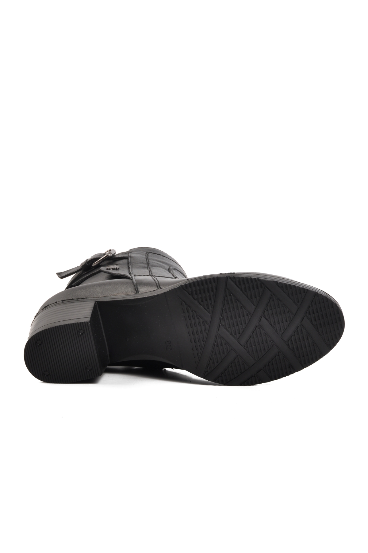 1779011K İçi Polarlı Hakiki Deri Siyah Kadın Bot - Görsel 6