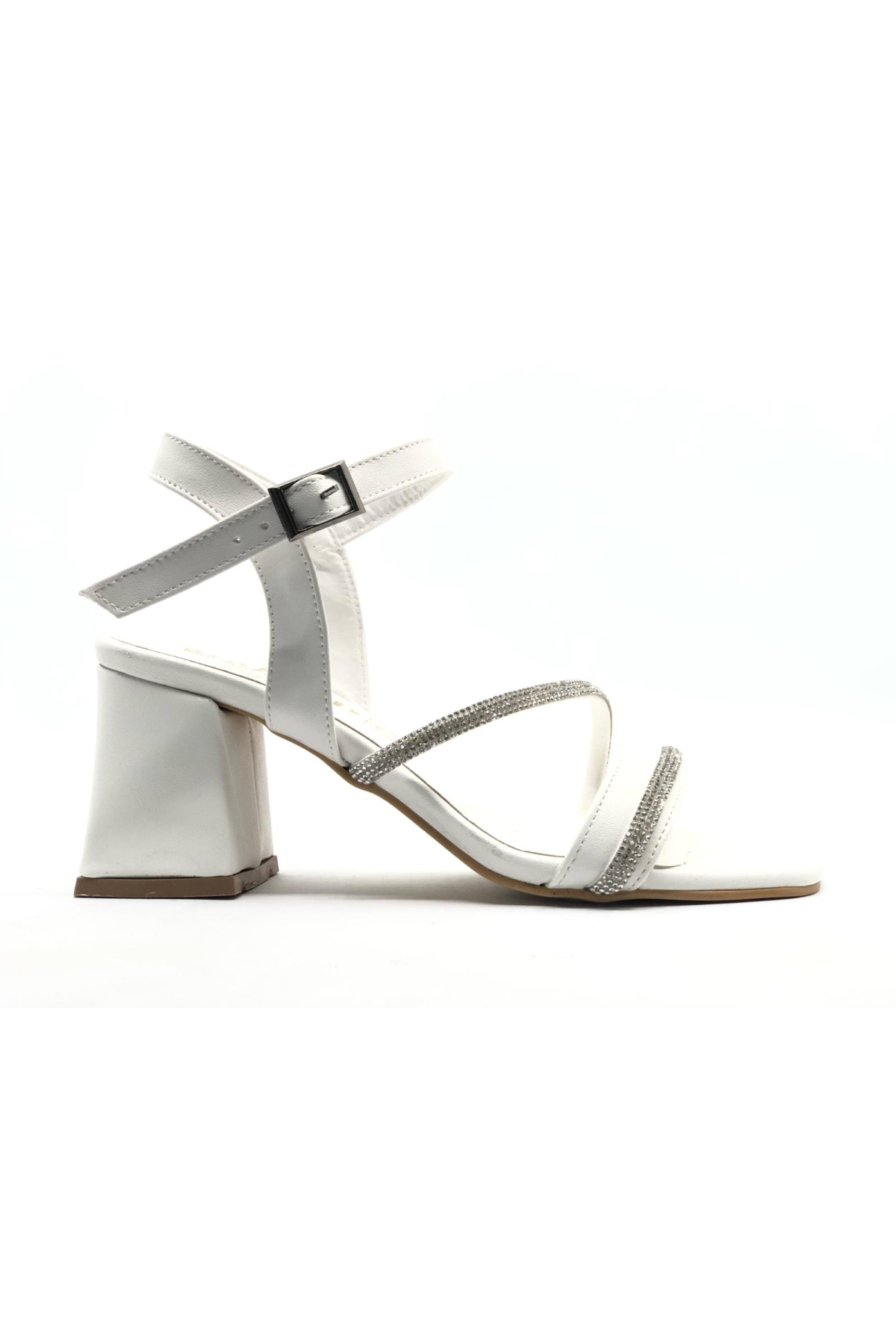 Şerit Taş Detaylı 8 cm Topuklu Kadın Abiye Ayakkabı - Görsel 2