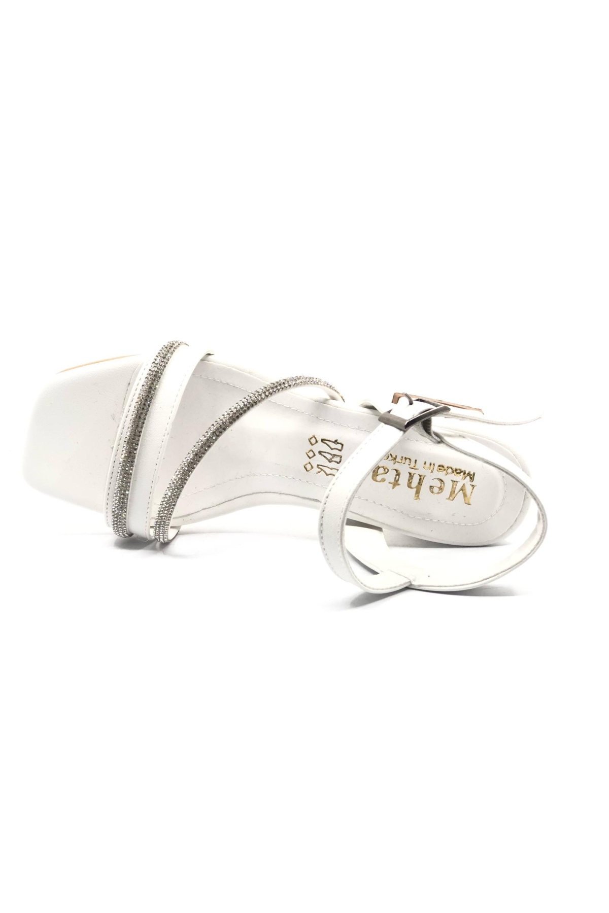 Şerit Taş Detaylı 8 cm Topuklu Kadın Abiye Ayakkabı - Görsel 6