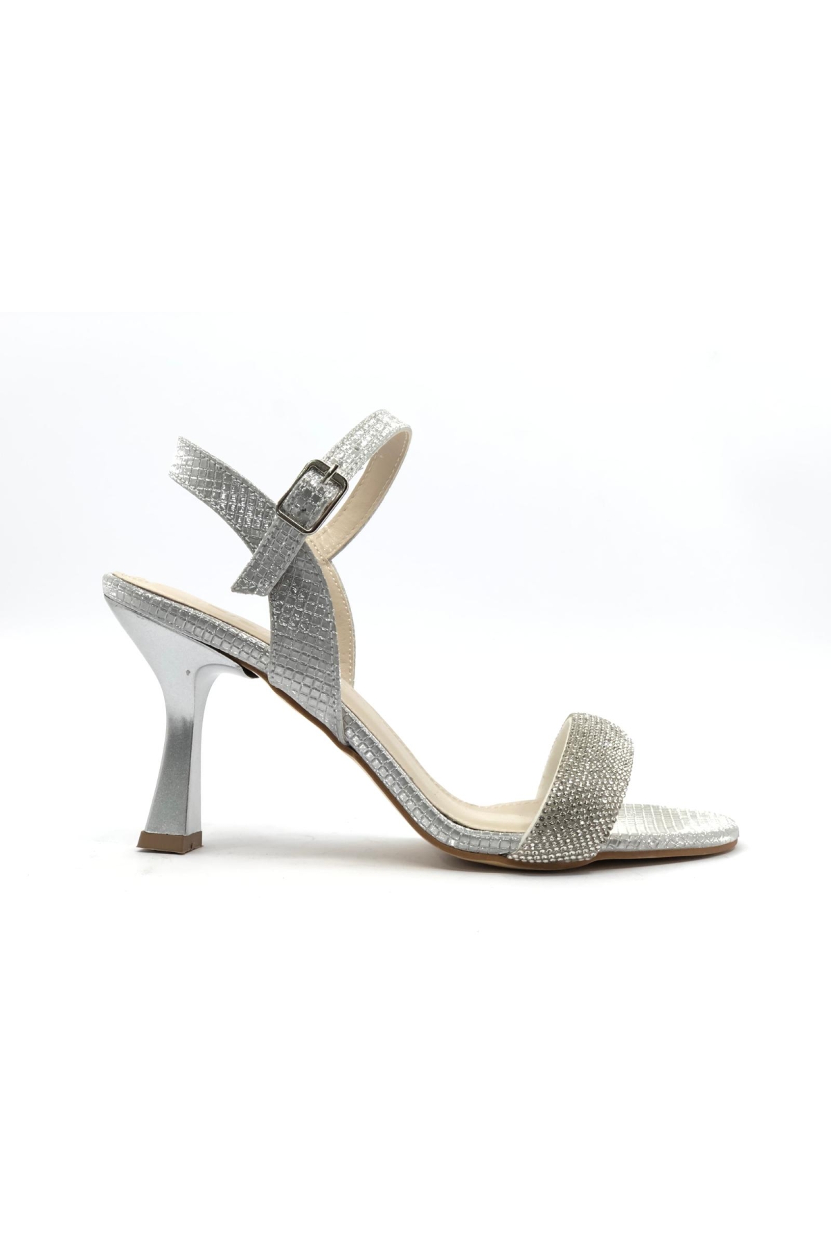 Geniş Taş Bantlı Arkası Açık Kadın Abiye Ayakkabı - Görsel 2