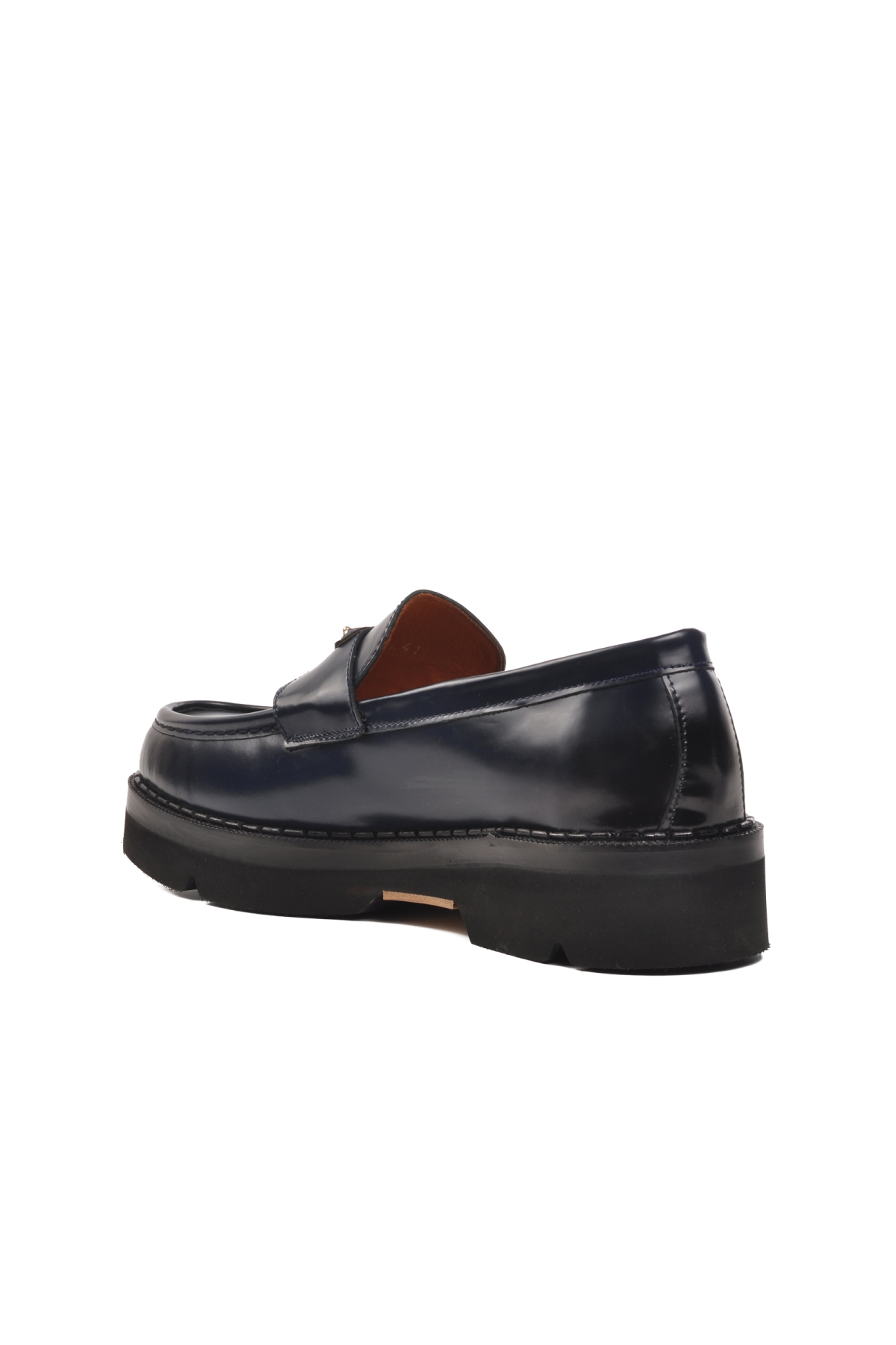 Premium 7708 Lacivert Geniş Kalıp Deri Erkek Klasik Ayakkabı - Görsel 5