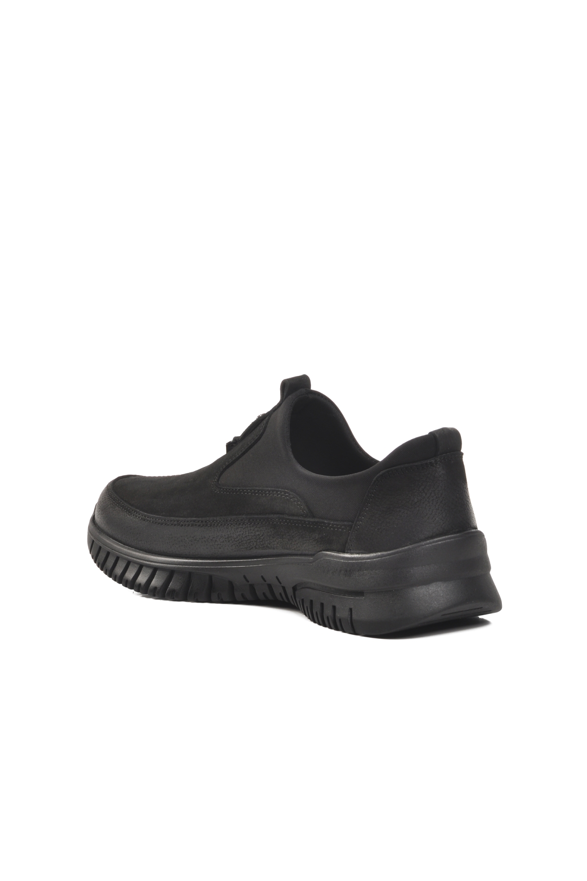 24400001K Siyah Nubuk Hakiki Deri Kadın Günlük Ayakkabı - Görsel 5