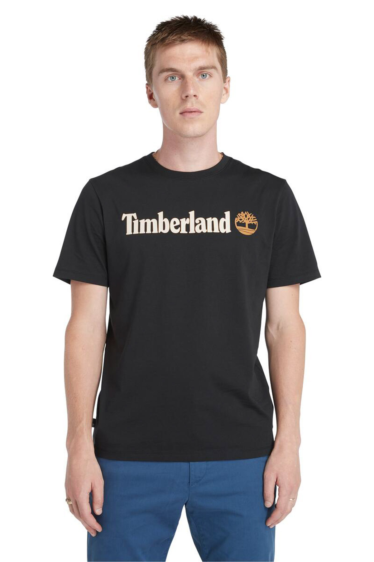 KENNEBEC RIVER Linear Log Siyah Erkek Kısa Kol T-Shirt