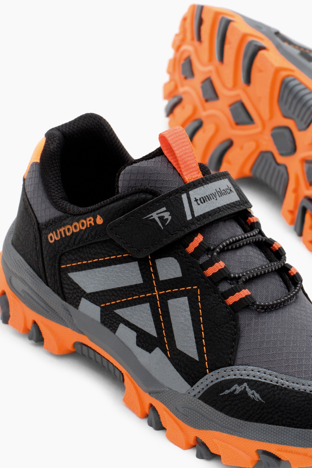 Çocuk Unisex Füme Oranj Termo Taban Su İtici Kumaş Cırtlı Trekking Ayakkabı - Görsel 4