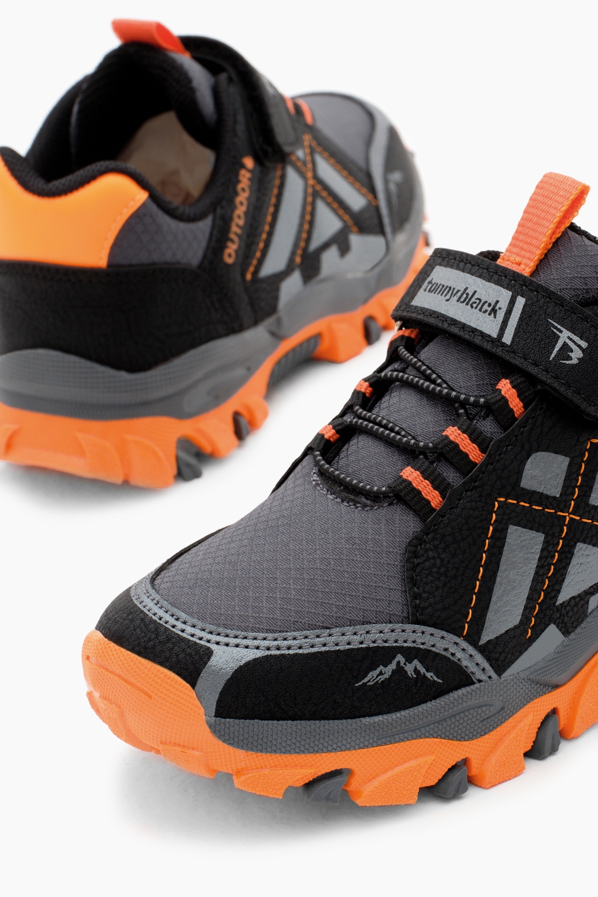 Çocuk Unisex Füme Oranj Termo Taban Su İtici Kumaş Cırtlı Trekking Ayakkabı - Görsel 5