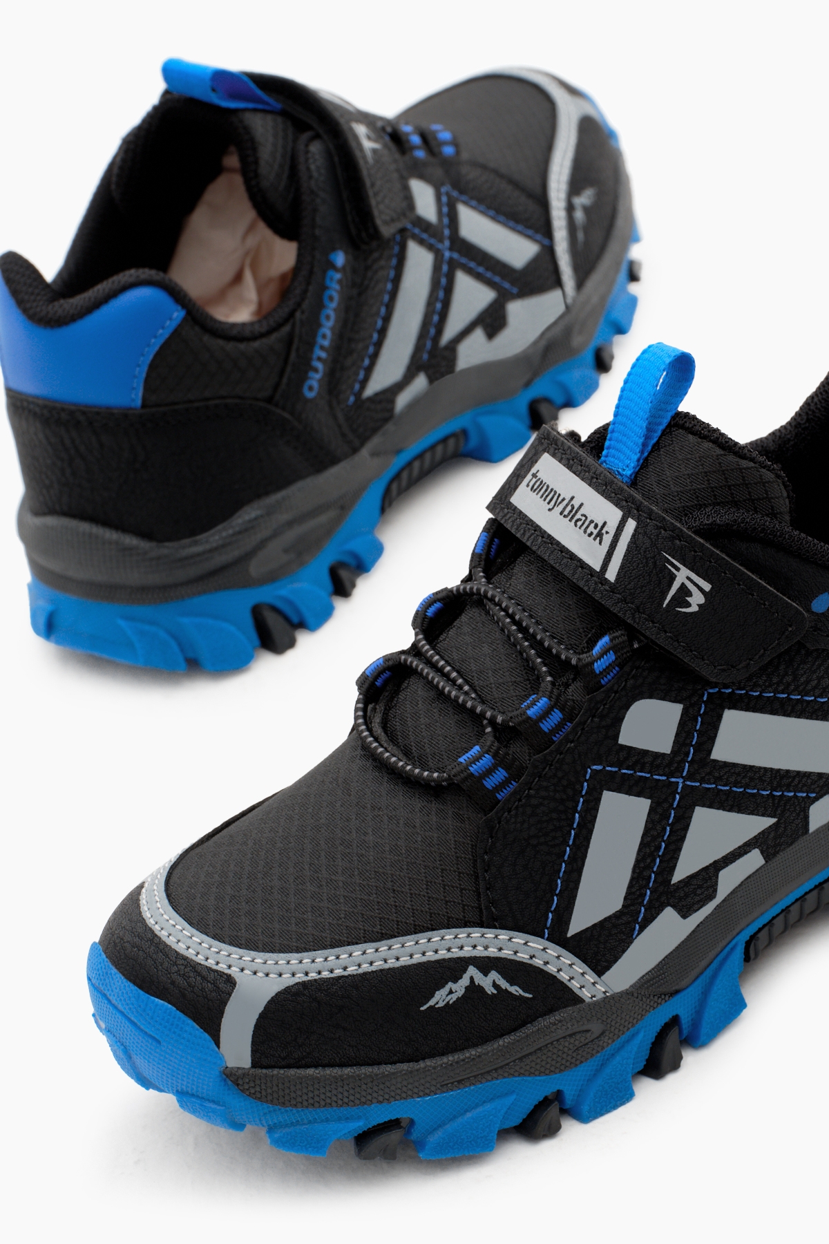 Çocuk Unisex Siyah Sax Termo Taban Su İtici Kumaş Cırtlı Trekking Ayakkabı - Görsel 4