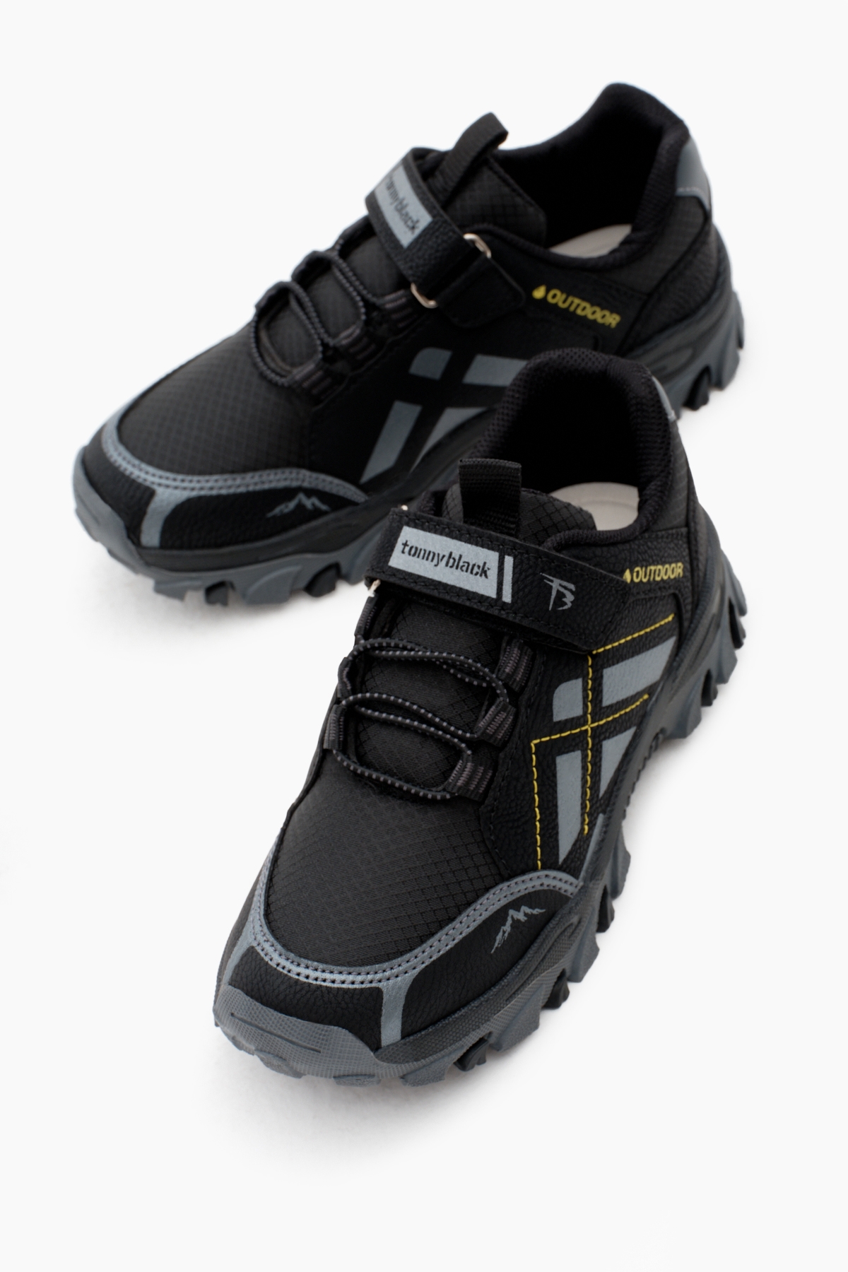 Çocuk Unisex Siyah Füme Termo Taban Su İtici Kumaş Cırtlı Trekking Ayakkabı - Görsel 3