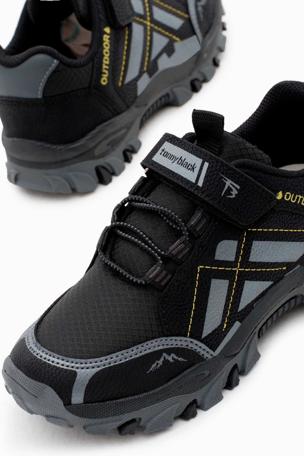 Çocuk Unisex Siyah Füme Termo Taban Su İtici Kumaş Cırtlı Trekking Ayakkabı - Görsel 4