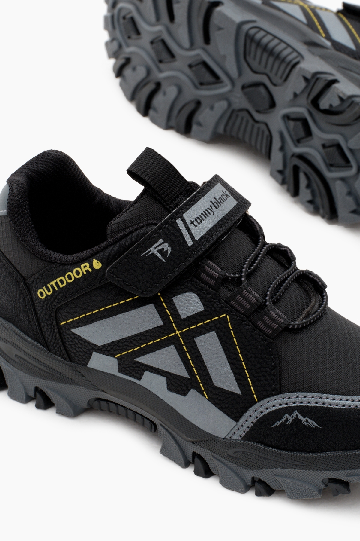 Çocuk Unisex Siyah Füme Termo Taban Su İtici Kumaş Cırtlı Trekking Ayakkabı - Görsel 5