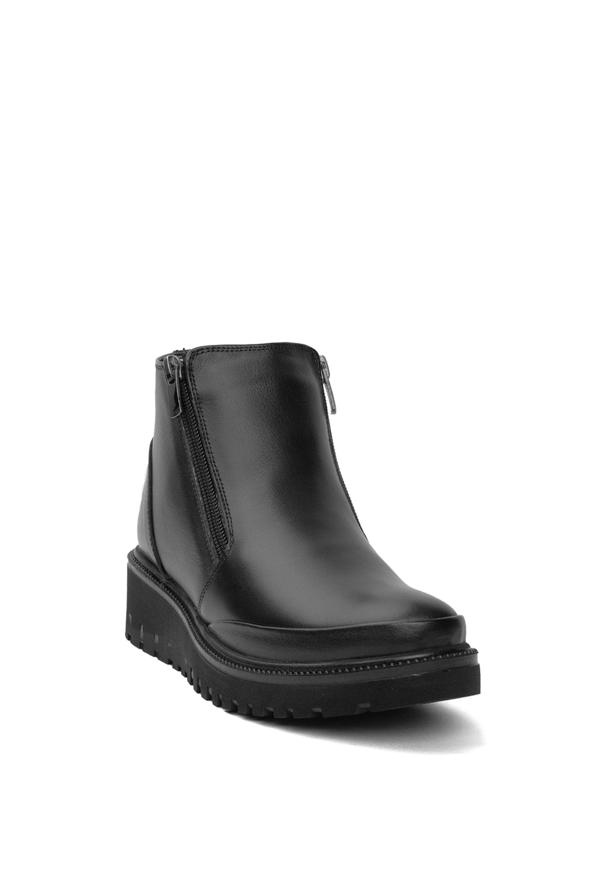 9927 Kadın Hakiki Deri Comfort Düz Bot Siyah - Görsel 3