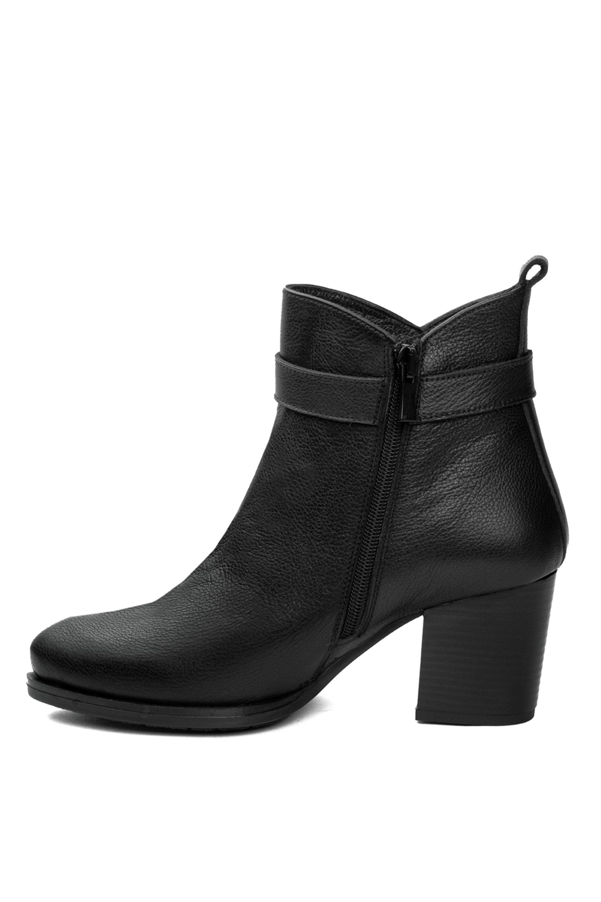 Elit SRK86608-1 Kadın Hakiki Deri Topuklu Bot Siyah - Görsel 4