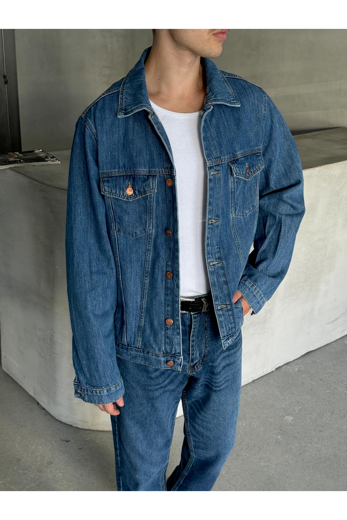 Erkek Oversize Denim Ceket