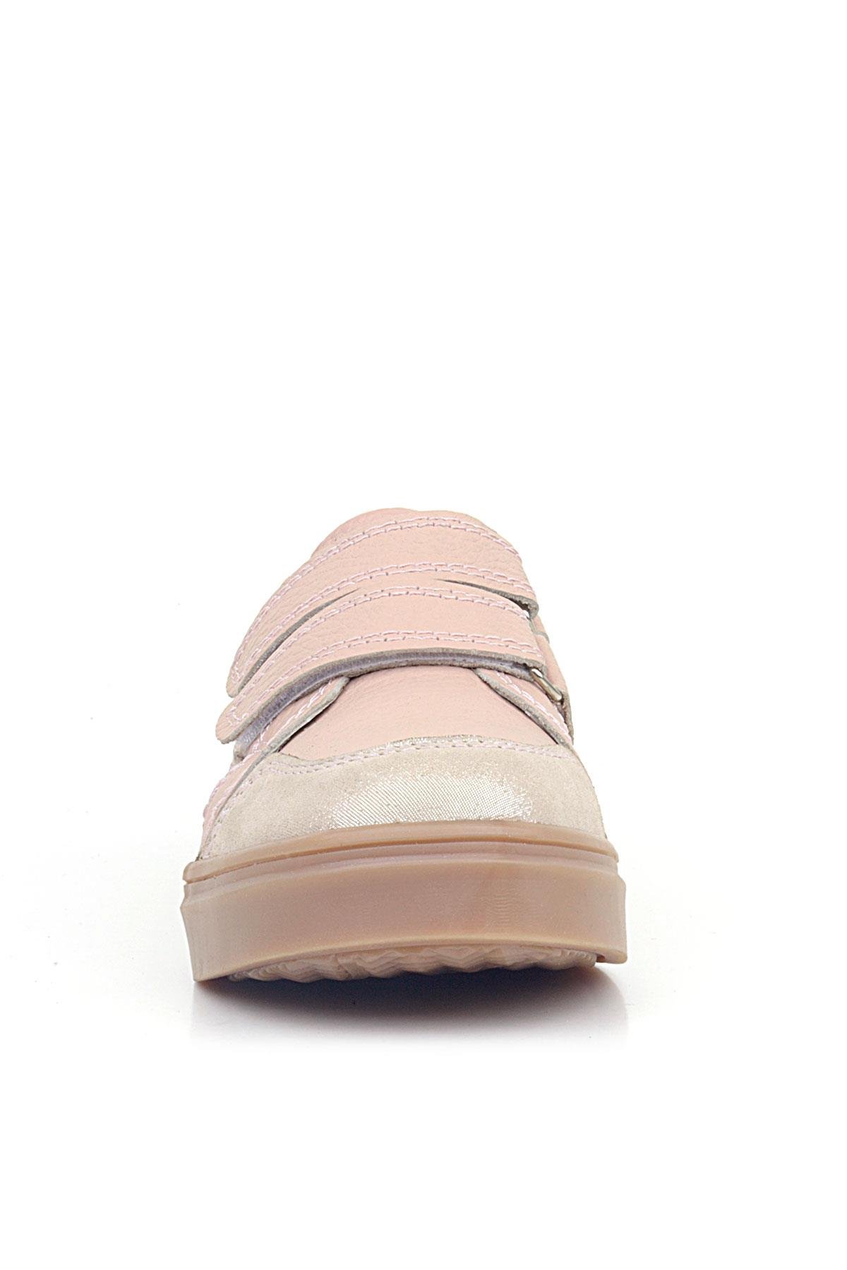 Pudra Simli Hakiki Deri Cırtlı Kız Çocuk Sneaker Ayakkabı - Görsel 4