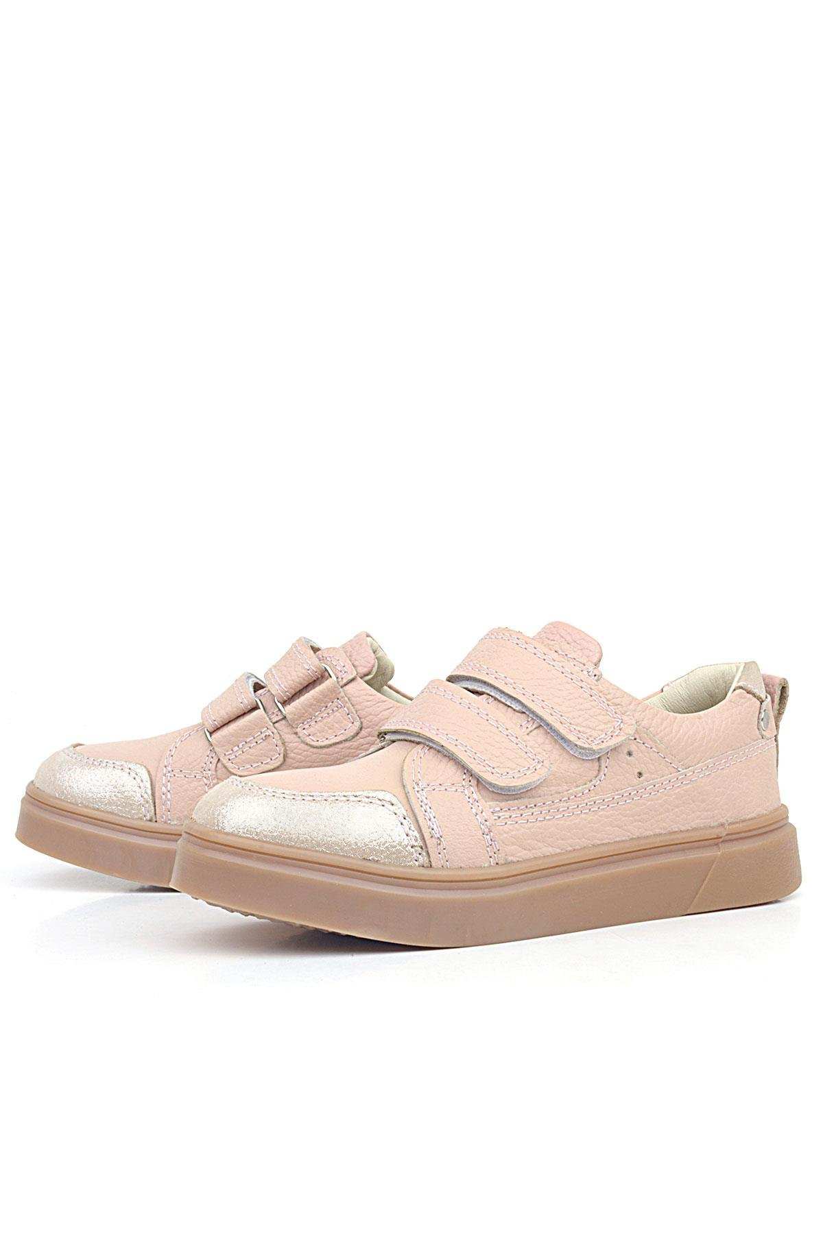 Pudra Simli Hakiki Deri Cırtlı Kız Çocuk Sneaker Ayakkabı - Görsel 5