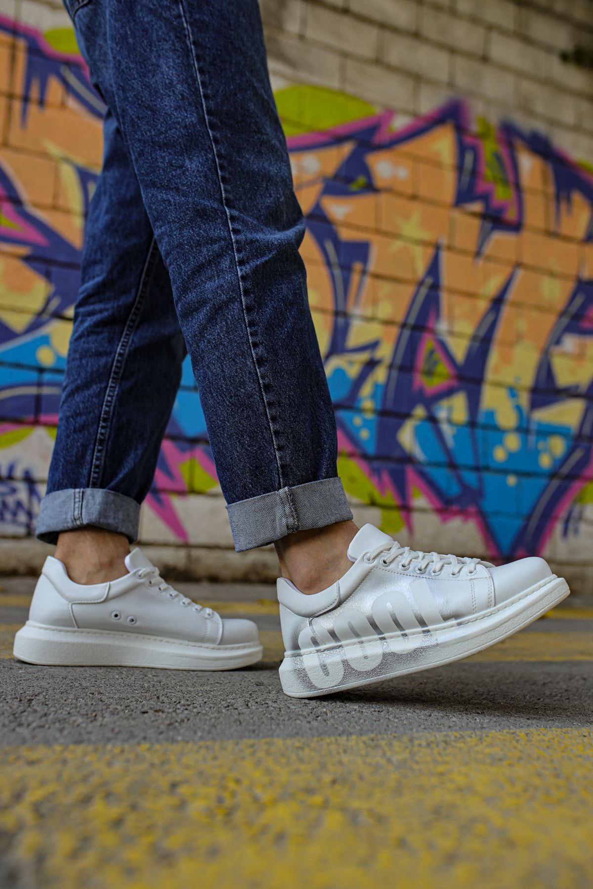 Chekich Chekich Çok Renkli CH254 CBT Pittura Erkek Ayakkabı 434 BEYAZ / GÜMÜS COOL Flo'da! Çok Renkli - 2. görsel