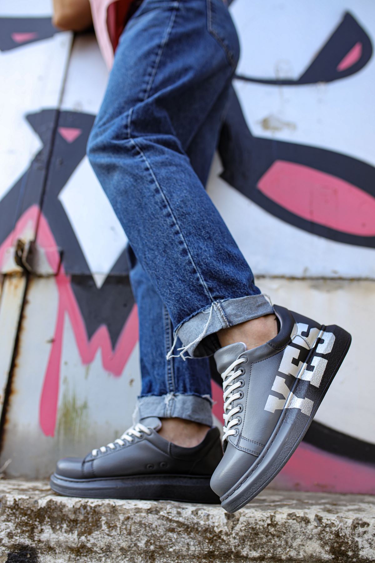 CH254 CBT Pittura Erkek Ayakkabı 402 YS GRI / KOYU GRI - Görsel 2