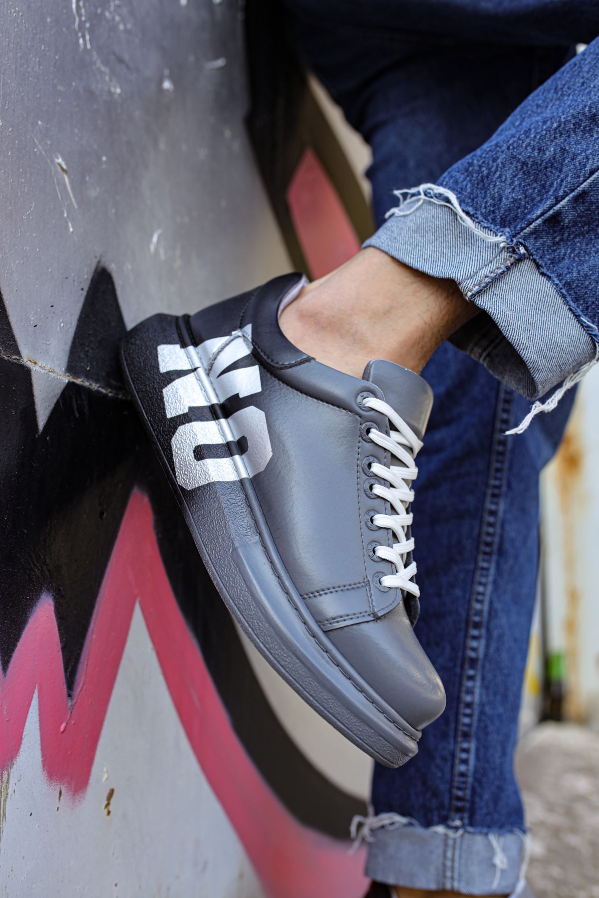 CH254 CBT Pittura Erkek Ayakkabı 402 YS GRI / KOYU GRI - Görsel 4