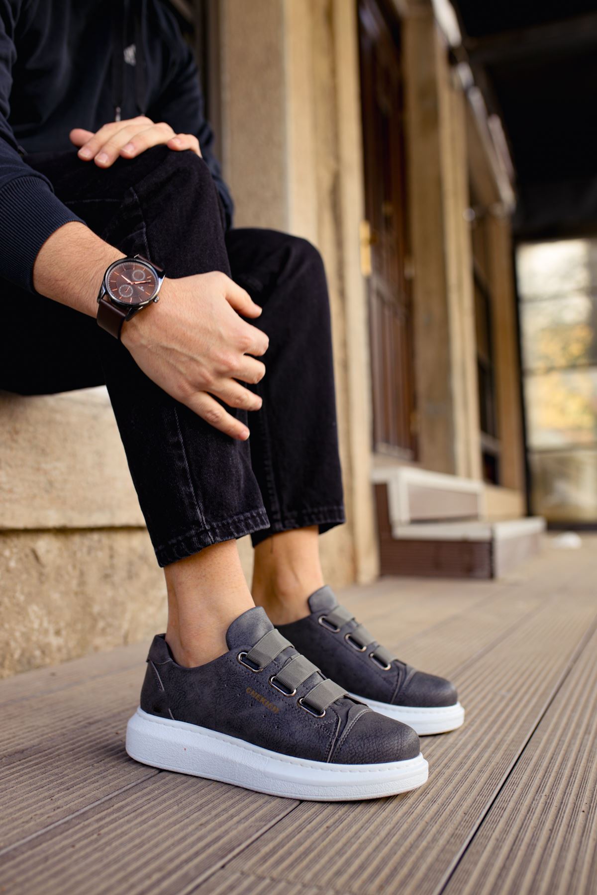 CH253 CBT Mirror Non Erkek Ayakkabı ANTRASIT - Görsel 3