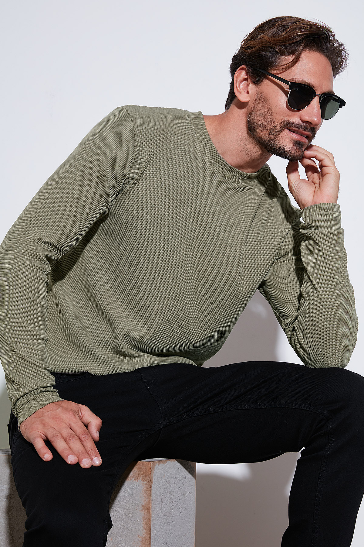 Erkek Sweat 5905073 Vizon Yeşili