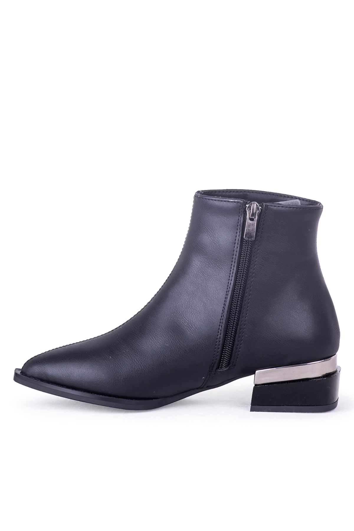 4K 52720 Kadın Fermuarlı Bot Siyah - Görsel 5
