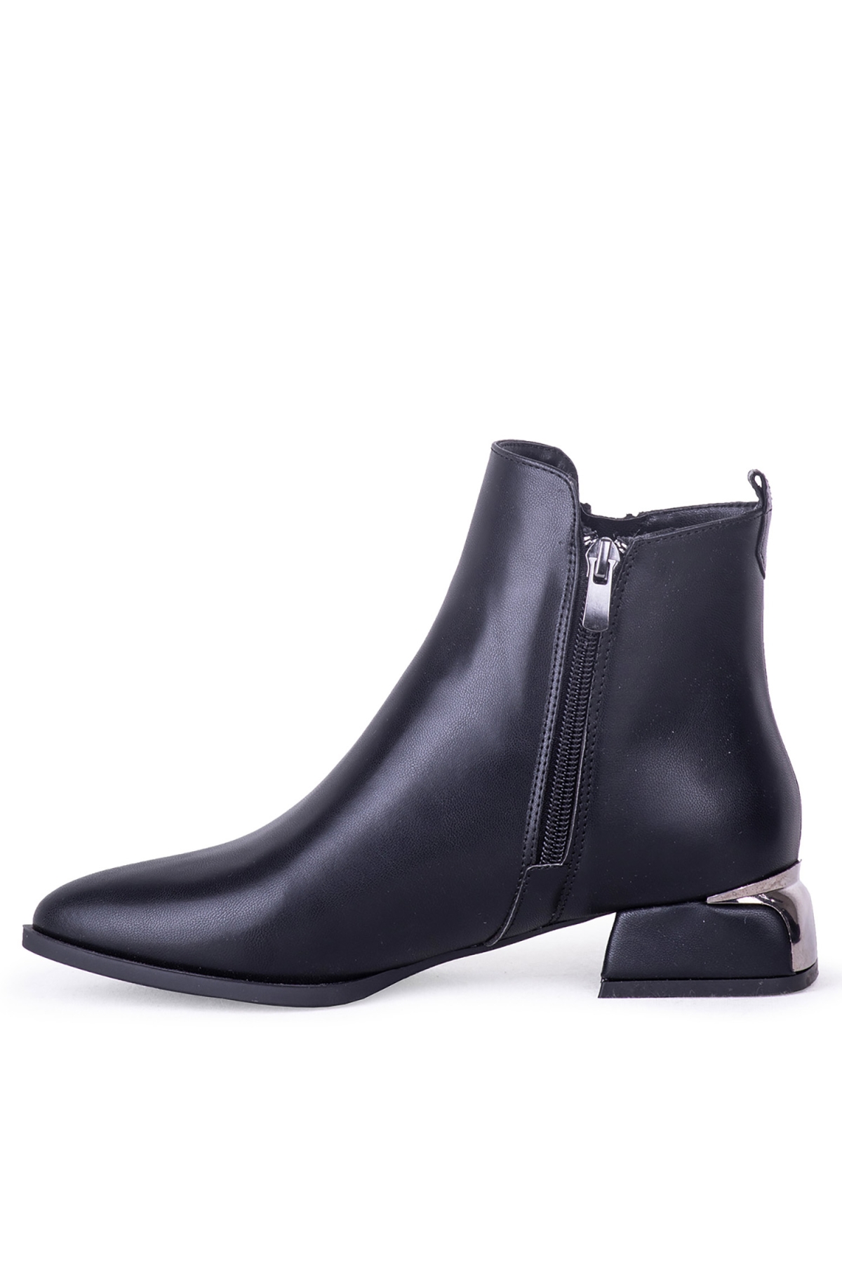 Bilette Boyunda Kadın Klasik Bot Siyah Cilt - Görsel 5