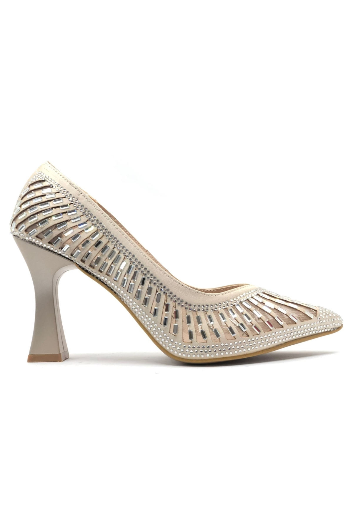 Kadeh Topuk Sindirella Taşlı Stiletto Kadın Topuklu Ayakkabı - Görsel 3