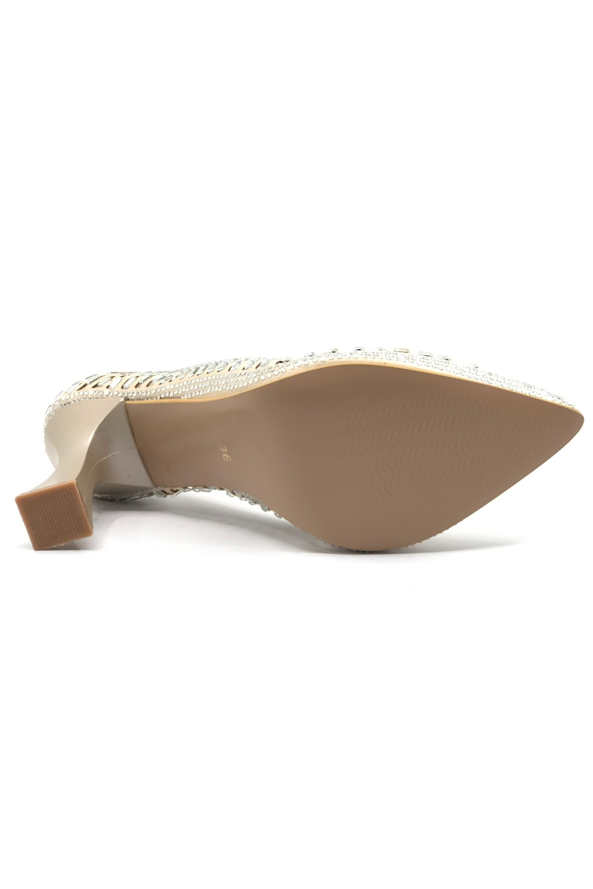 Kadeh Topuk Sindirella Taşlı Stiletto Kadın Topuklu Ayakkabı - Görsel 7