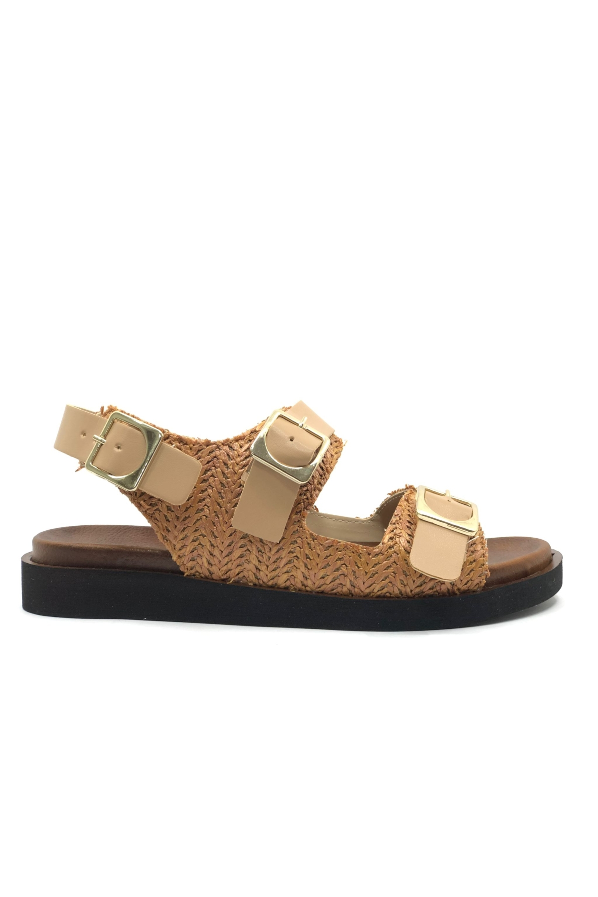 Ortapedik Taban Hasır Detaylı Kadın Sandalet - Görsel 4