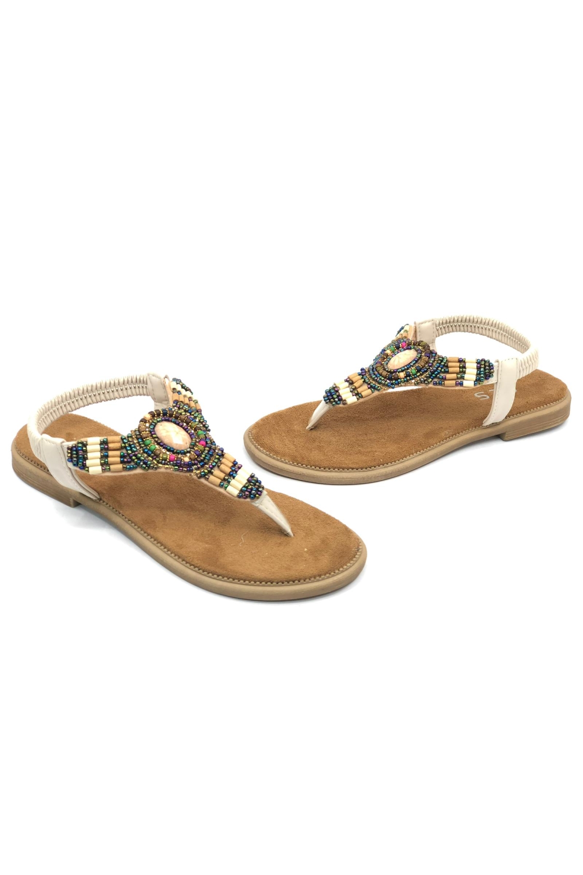 Taş Detaylı Parmak Arası Kadın Sandalet - Görsel 3