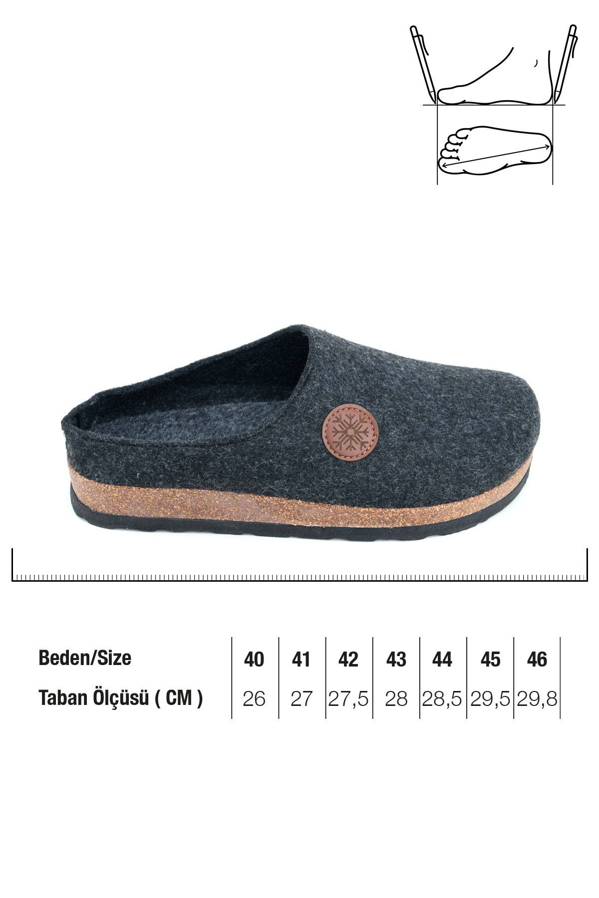 Kışlık Mantar Taban Ev Bahçe Rahat Taban Erkek Terlik - Görsel 8