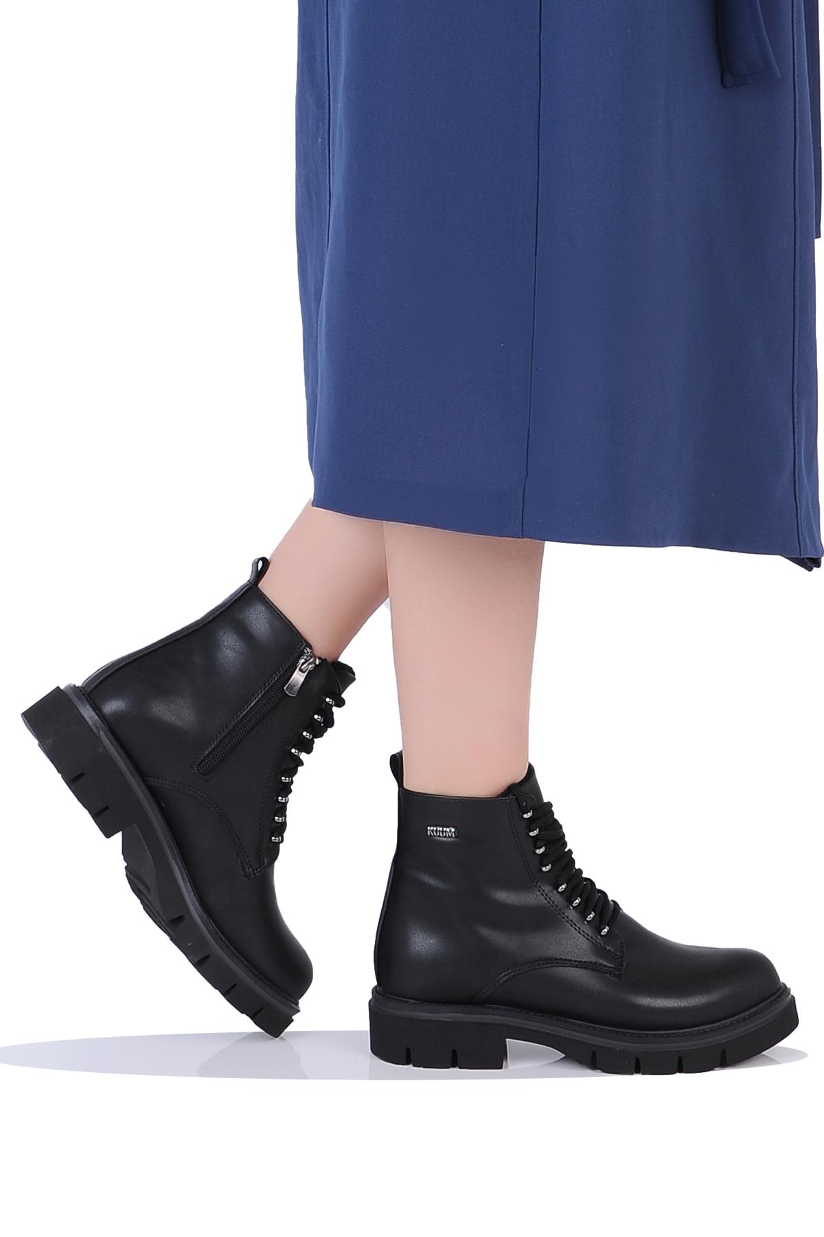 London K452021 Termal Kürklü Kadın Düz Kışlık Bot - Görsel 2