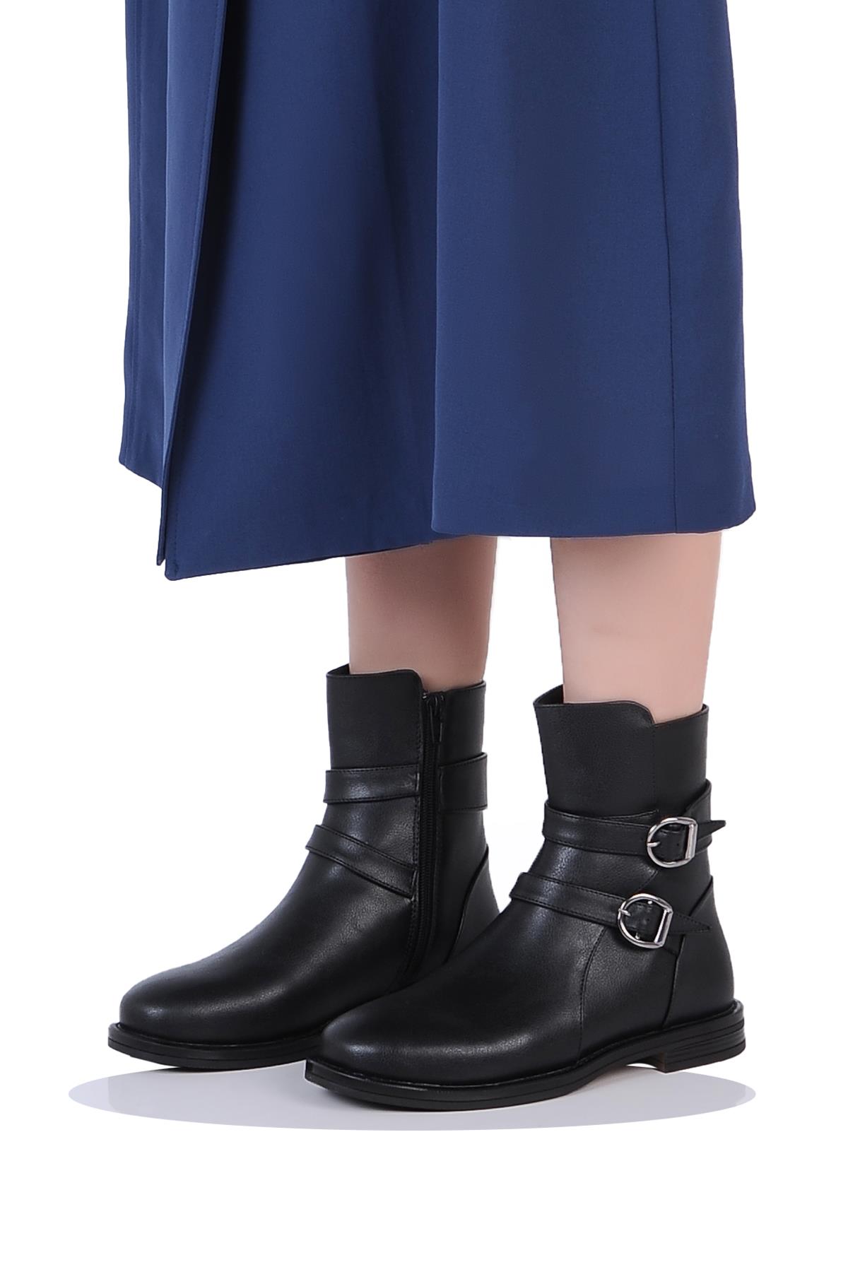 London K151204 Termal Kürklü Kadın Klasik Düz Kışlık Bot - Görsel 3