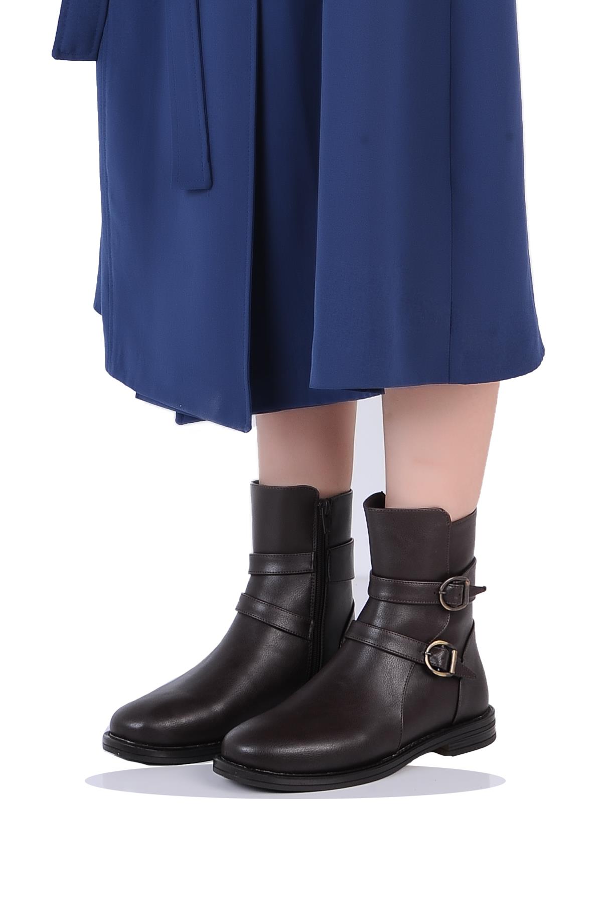 London K151204 Termal Kürklü Kadın Klasik Düz Kışlık Bot - Görsel 3