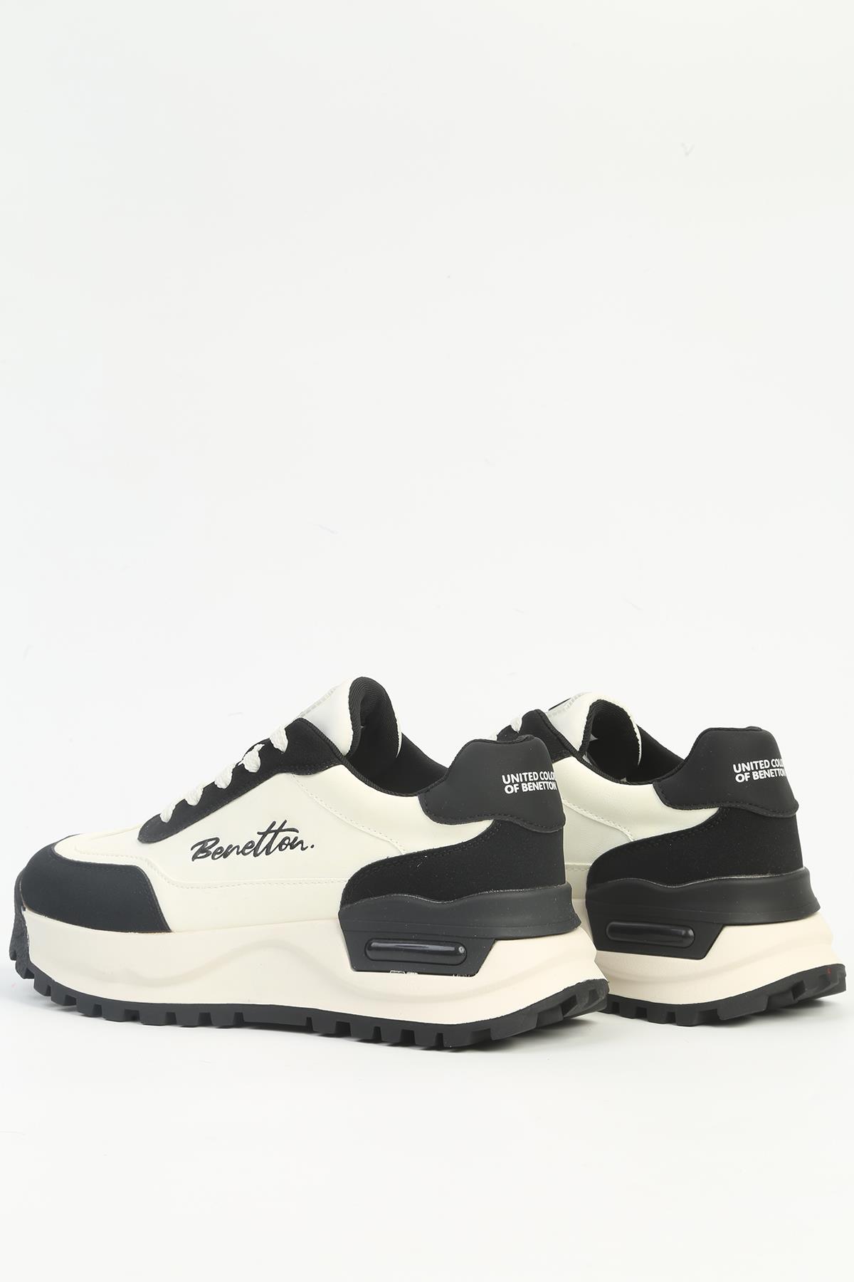 ® Beyaz Siyah Kadın Spor Ayakkabı İTHAL BNI-11235 - Görsel 4