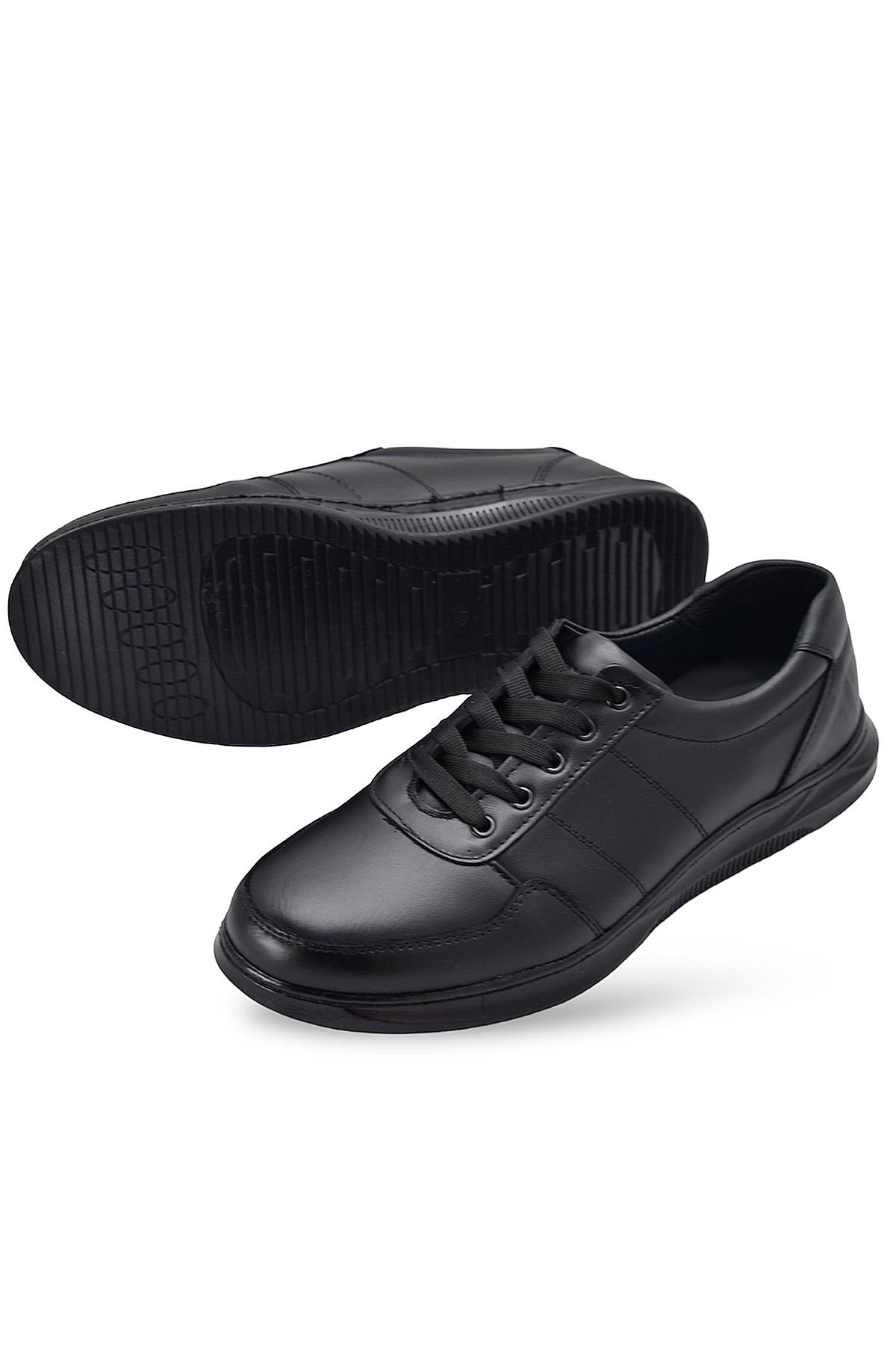 TAB502 Ortopedik Topuk Masajlı Hakiki Deri Erkek Ayakkabı Bağcıklı - Görsel 3