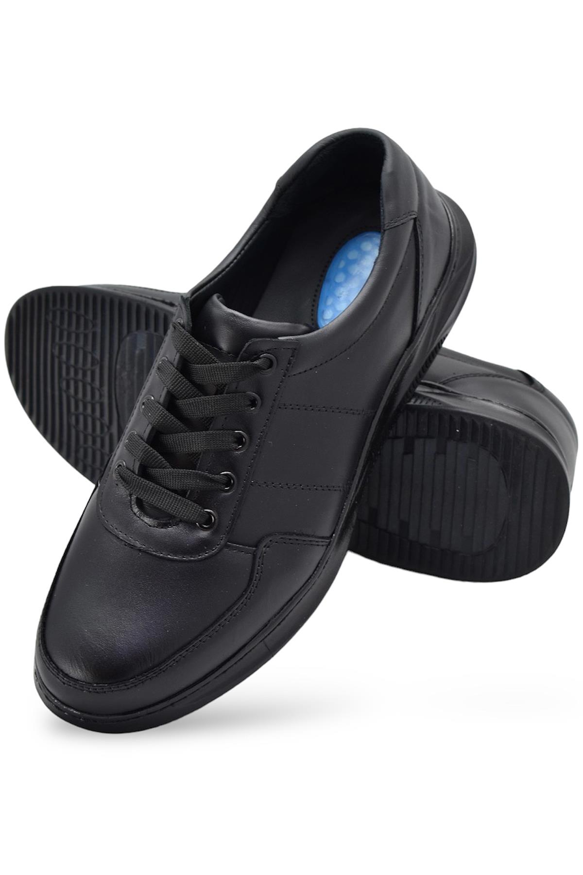 TAB502 Ortopedik Topuk Masajlı Hakiki Deri Erkek Ayakkabı Bağcıklı - Görsel 4
