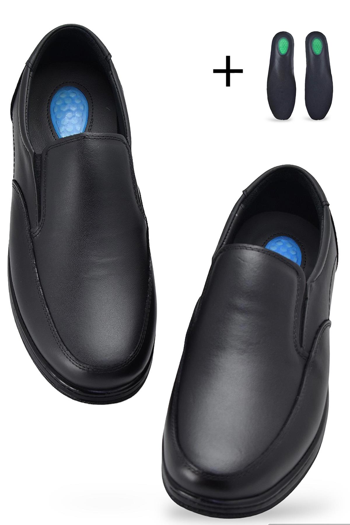 TAB401 Jelli Ortopedik Topuk Masajlı Hakiki Deri Erkek Ayakkabı Kauçuk Taban - Görsel 2