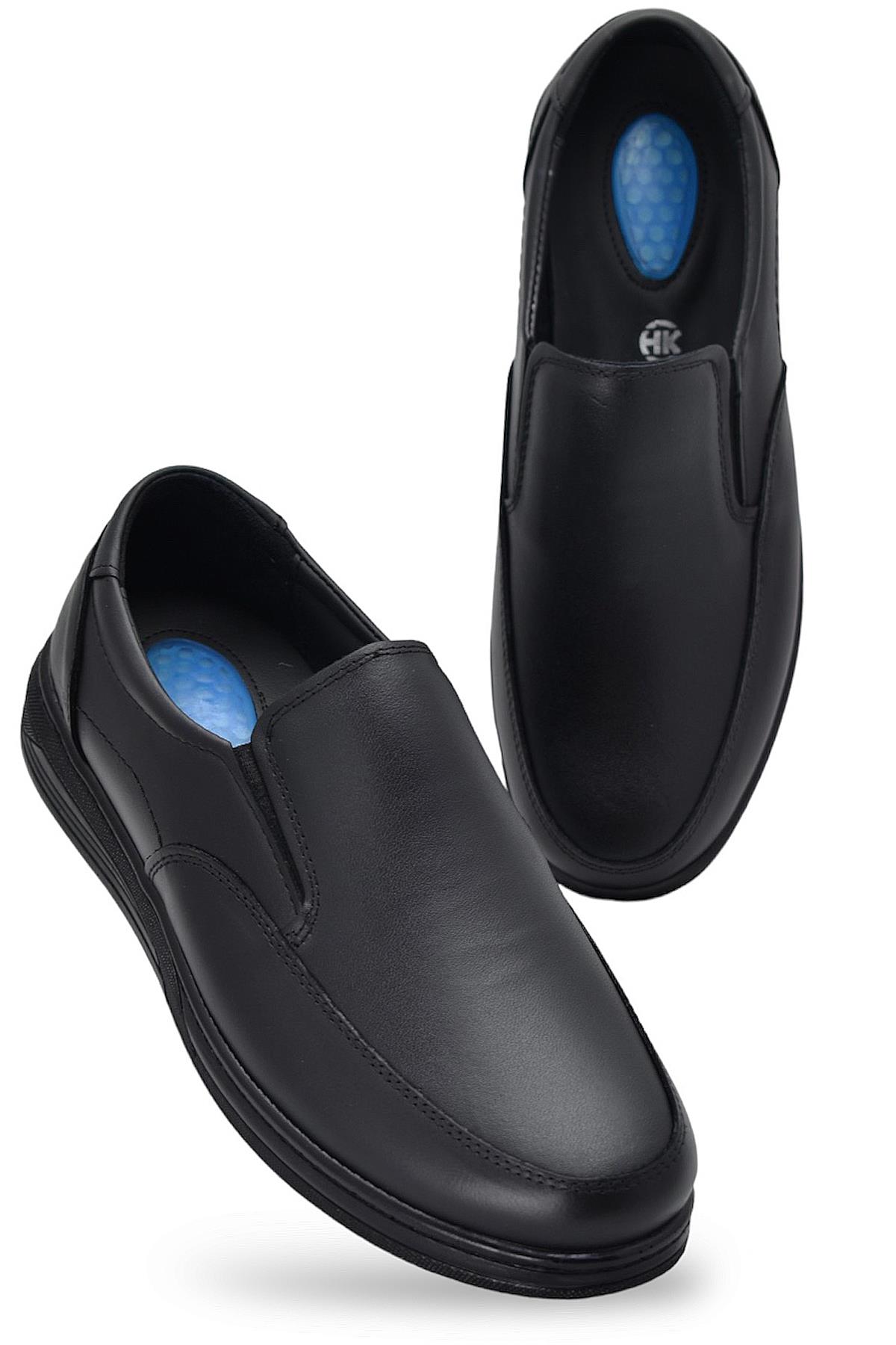 TAB401 Jelli Ortopedik Topuk Masajlı Hakiki Deri Erkek Ayakkabı Kauçuk Taban - Görsel 4
