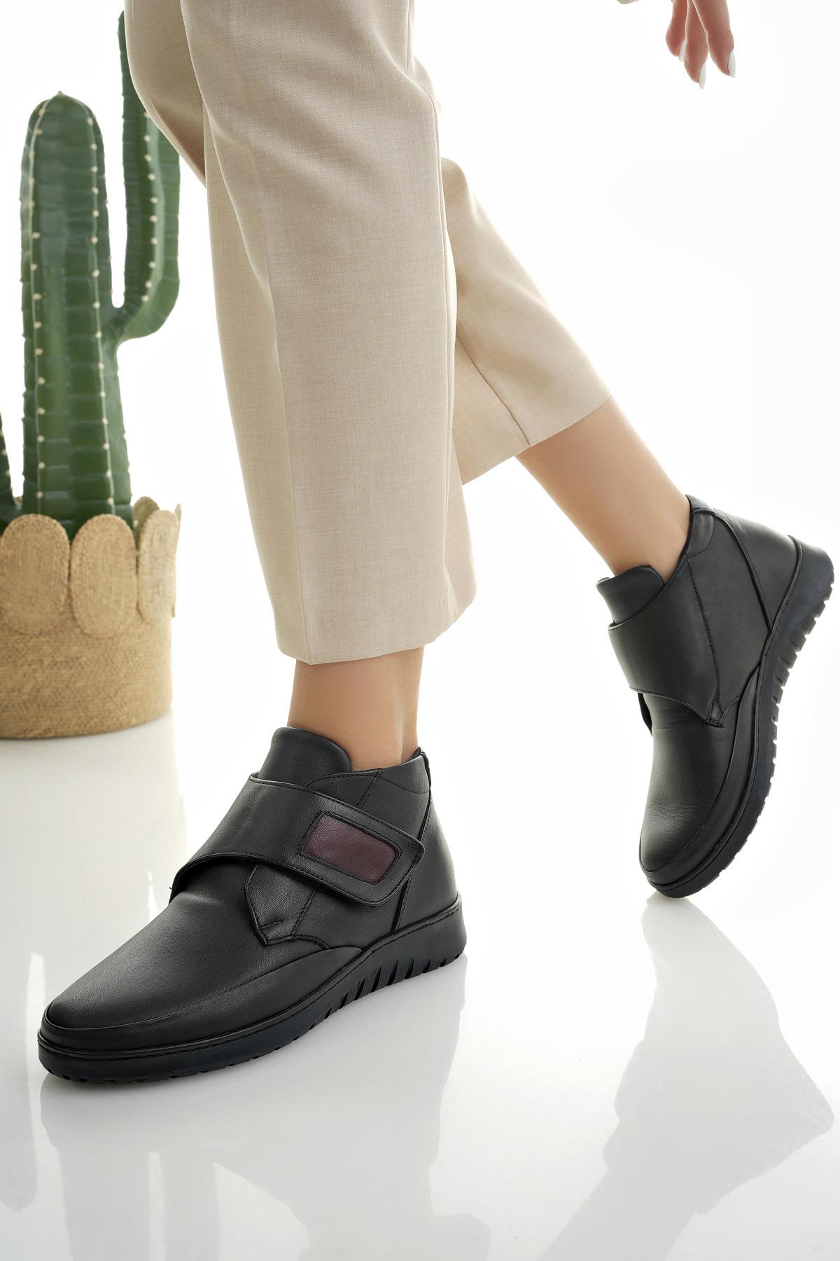 MEDİCALLY Garantili Ortopedik Taban Topuk Dikeni Hakiki Deri Kadın Bot - Görsel 8