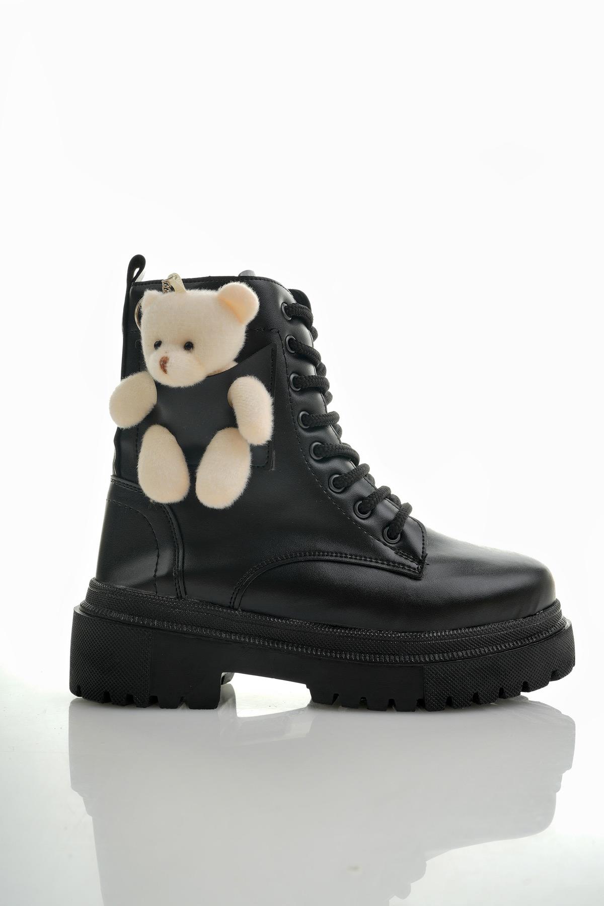 LARRİE Garantili Ayıcıklı Fermuarlı Bağcıklı Kadın Postal Bot - Görsel 2