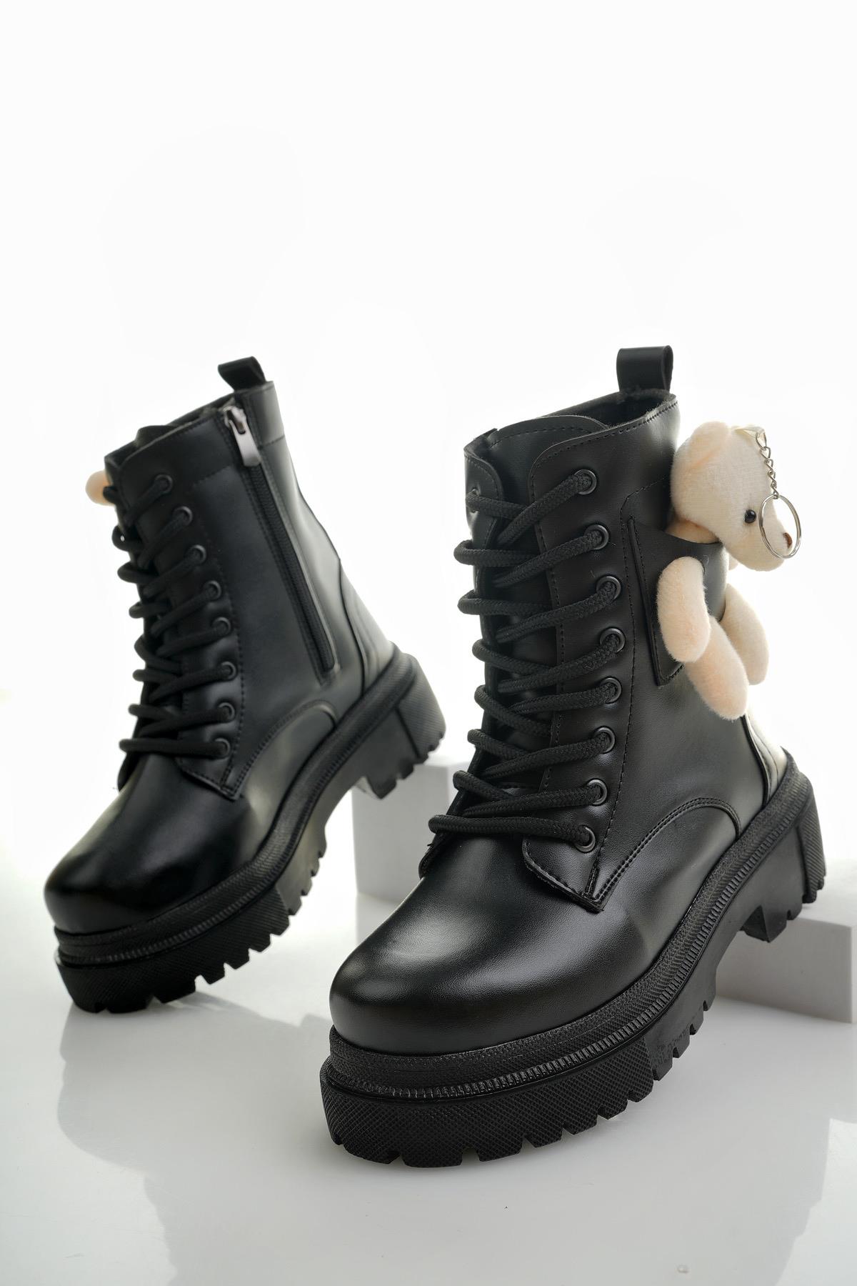 LARRİE Garantili Ayıcıklı Fermuarlı Bağcıklı Kadın Postal Bot - Görsel 3