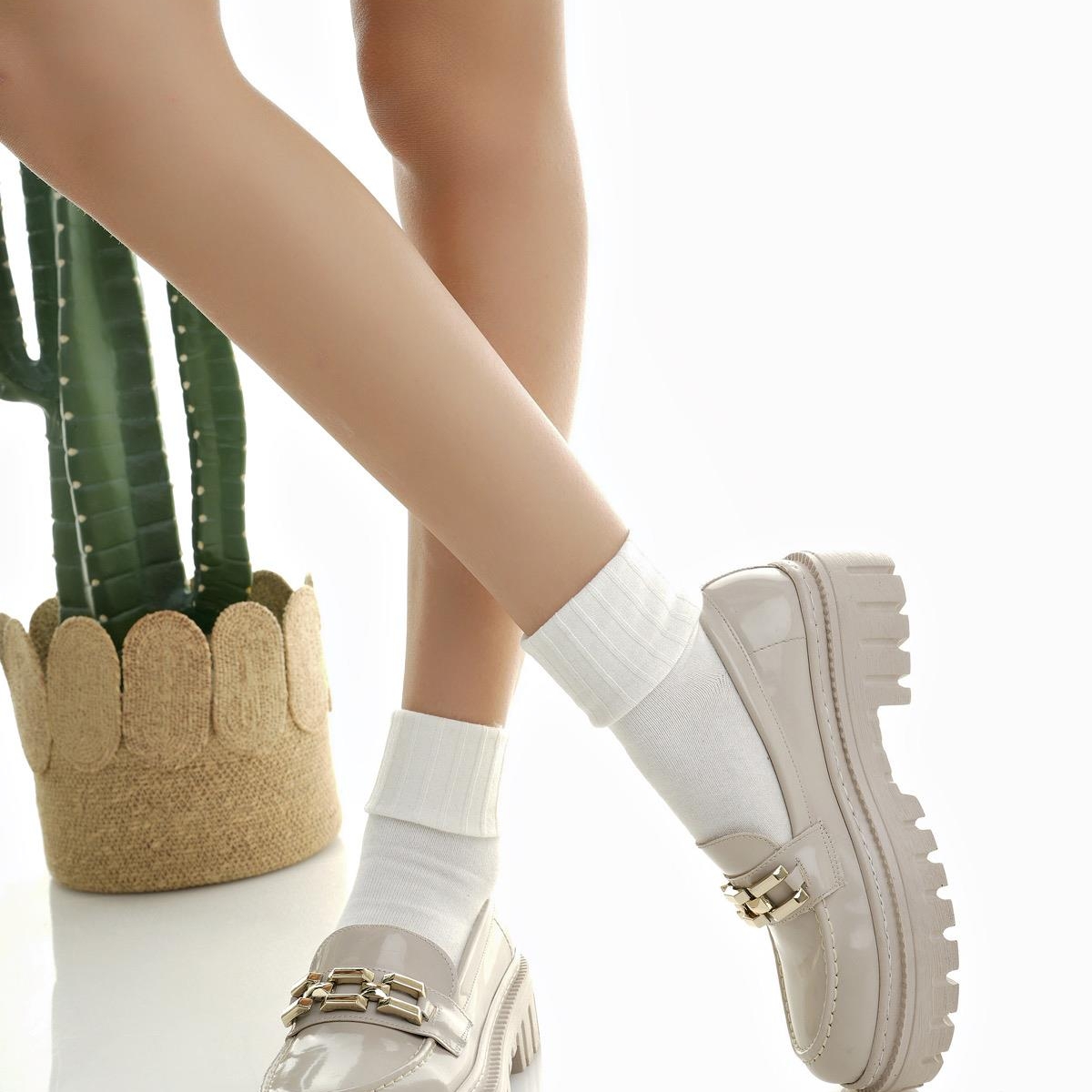 SAMANTHA Garantili Kadın Loafer Kalın Taban Tokalı Günlük Casual Makosen Ayakkabı - Görsel 8