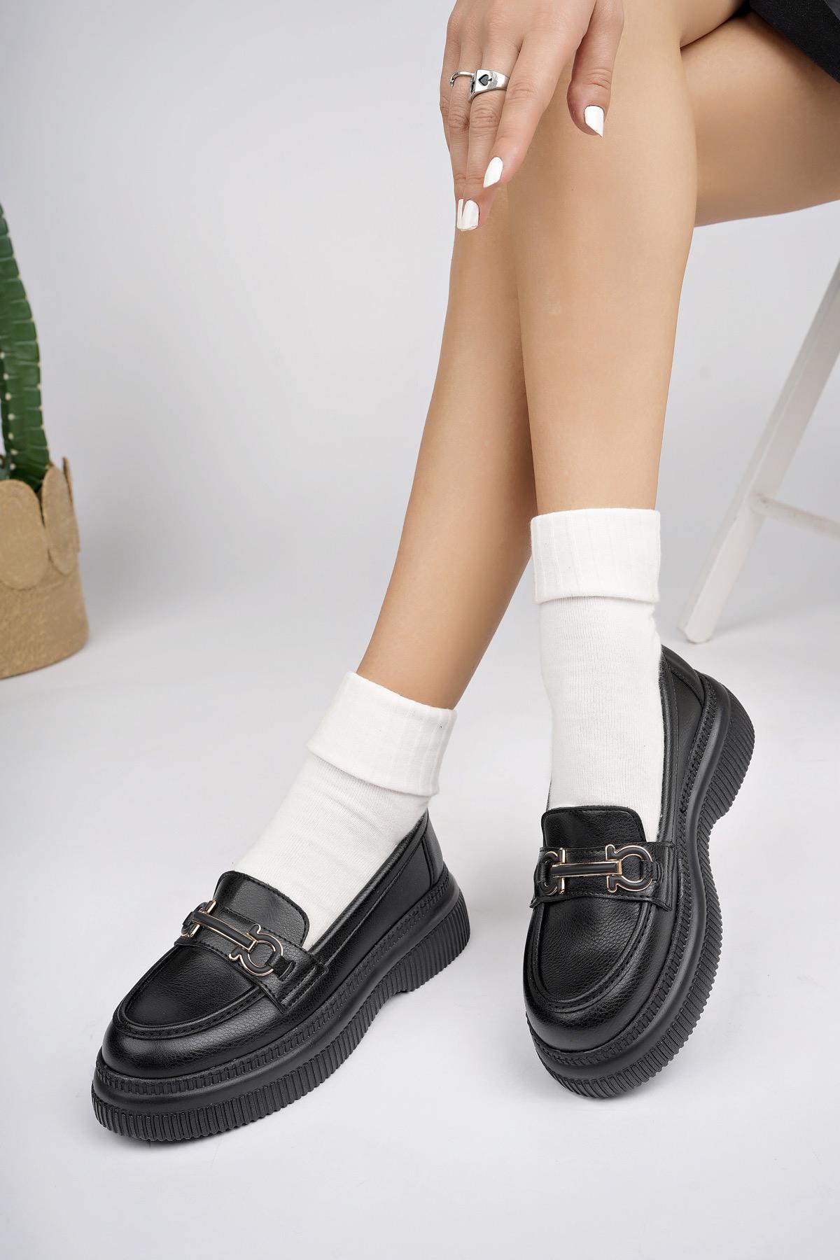 PEGULA Garantili Kadın Loafer Kalın Taban Günlük Casual Rahat Ayakkabı - Görsel 2