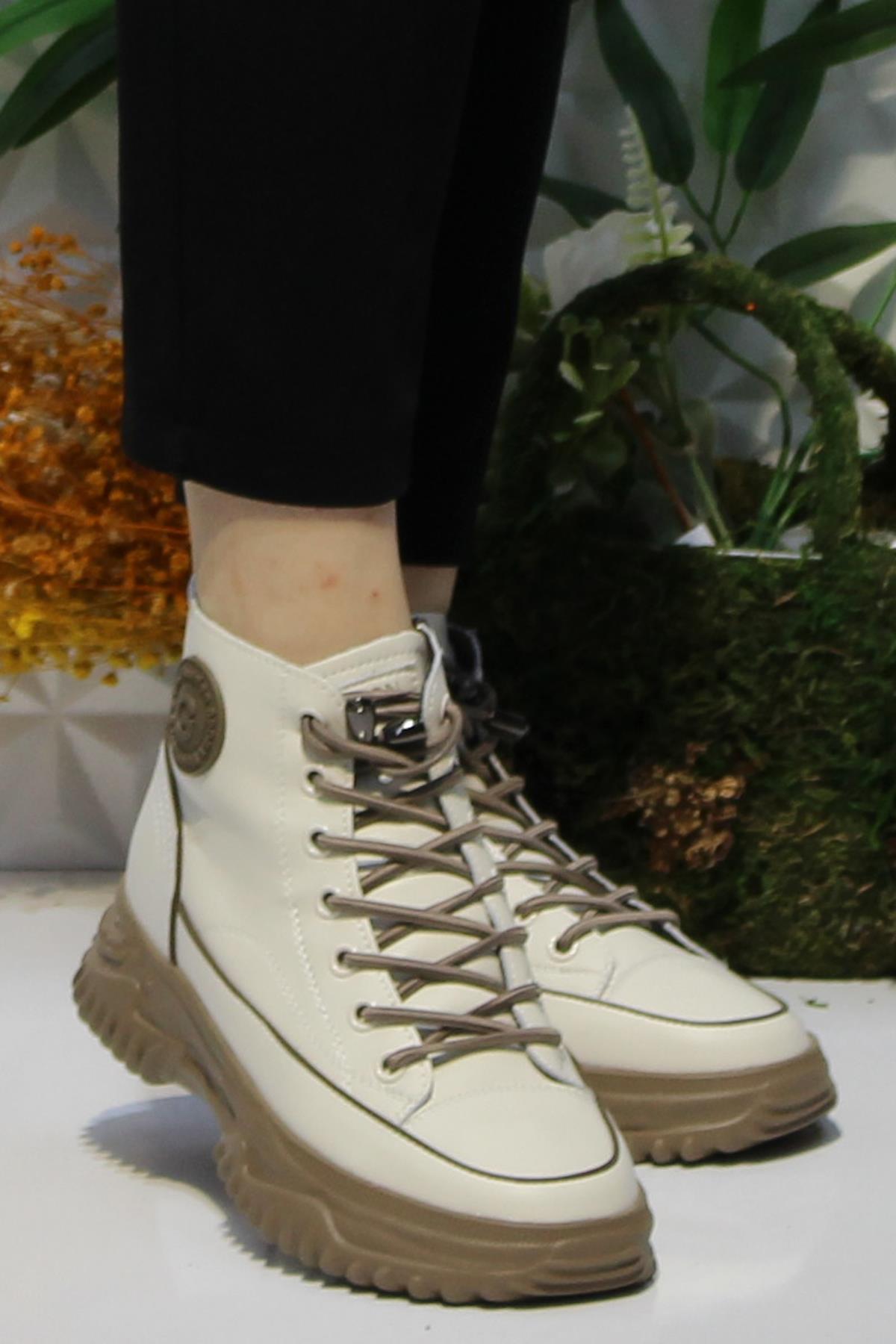 Fort 24K310-13 Bej Orijinal Ürün Yumuşak Esnek Kaymaz Taban Kadın Bot - Görsel 3