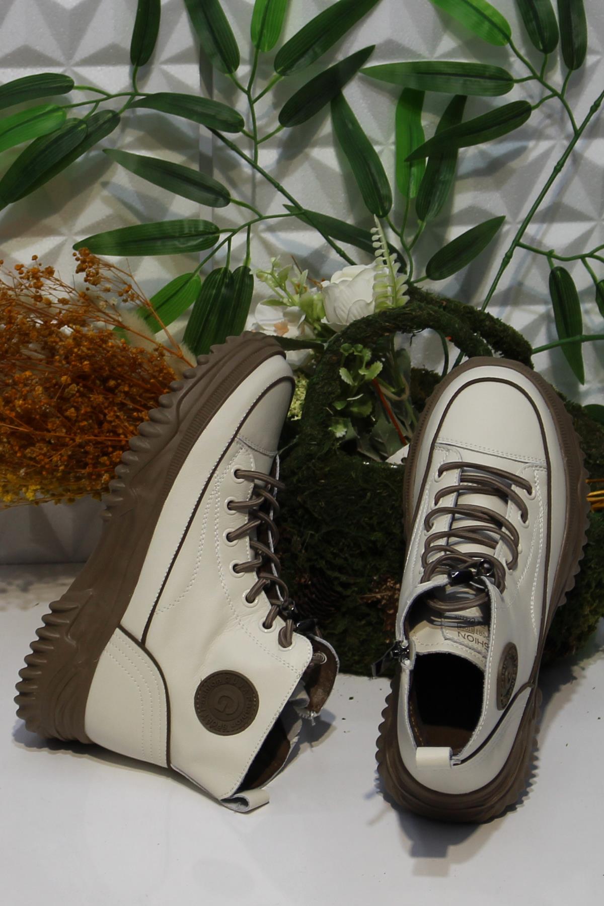 Fort 24K310-13 Bej Orijinal Ürün Yumuşak Esnek Kaymaz Taban Kadın Bot - Görsel 6