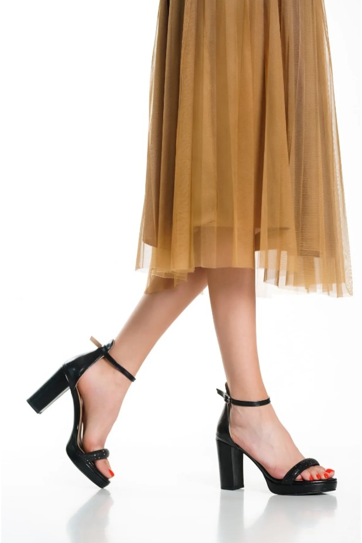 20mm.platform Taşlı Tek Bant Bilekten Tokalı Abiye Kadın Ayakkabı - Görsel 5