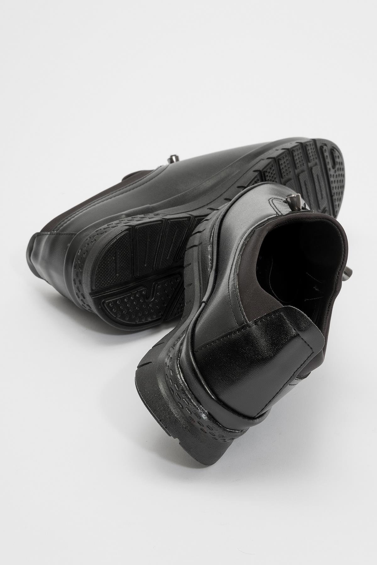 Kadın Lastik Bağlı Günlük Ayakkabı SİYAH CİLT - Görsel 5