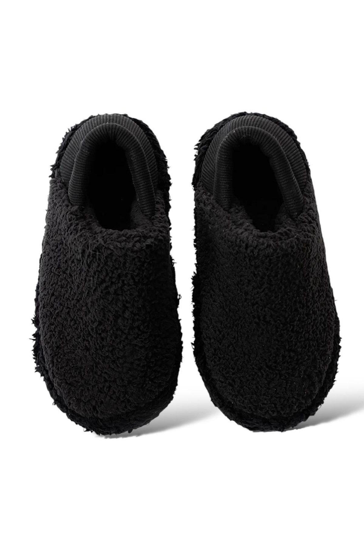 Kadın Lastikli Kaymaz Taban Peluş Havlu Kumaş Ev Ayakkabısı Panduf SİYAH - Görsel 8